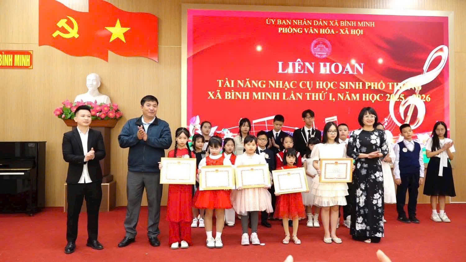 CHÚC MỪNG HỌC SINH TIỂU HỌC BÌNH MINH A - NGÔ TUỆ LINH THAM GIA LIÊN HOAN TÀI NĂNG NHẠC CỤ HỌC SINH PHỔ THÔNG XÃ BÌNH MINH LẦN THỨ I, NĂM HỌC 2025–2026
